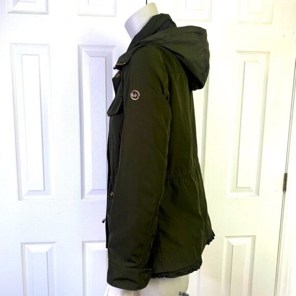 Michael KORS  green jacket with hoodie size xs - Picture 12 of 16